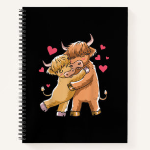 Carnet Cuddle Highland Cattle Scottish Cow Farmers Cadeau