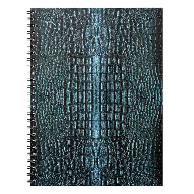 Carnet Cuir Alligator Bleu (Devant)