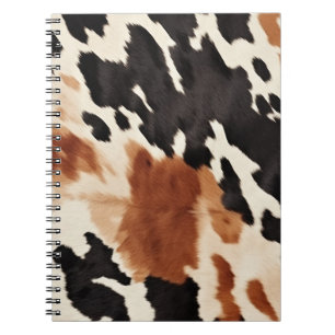 Carnet Cuir de vache animal crème marron occidental