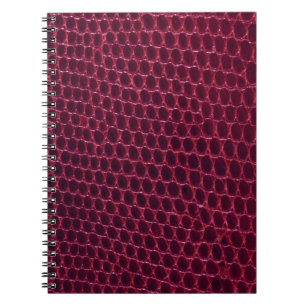 Carnet Cuir marron pourpre rouge de peau de serpent de