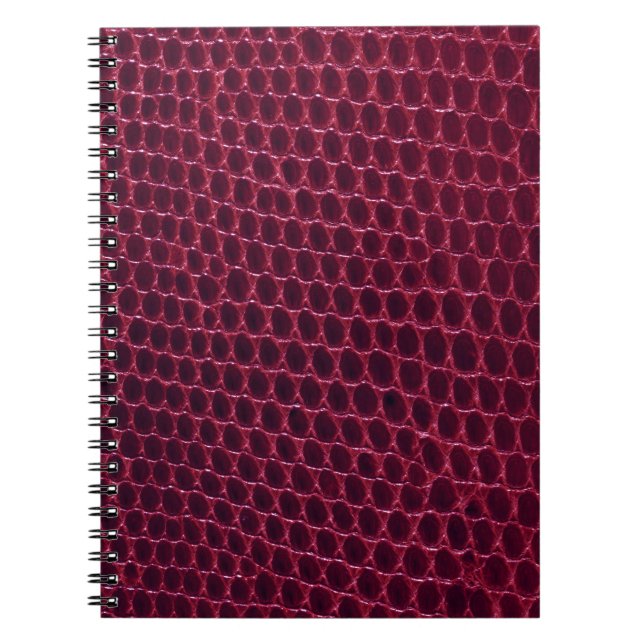 Carnet Cuir marron pourpre rouge de peau de serpent de (Devant)