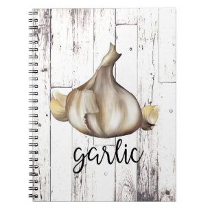 Carnet Cuisine de Clou d'Ail en Bois Blanc Rustique de Fe