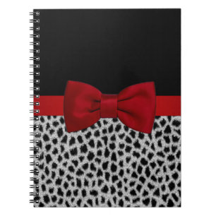 Carnet Cuisine élégante peau de léopard noir et blanc