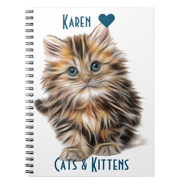 Carnet Cuisine Fluffy Kitten Aux Yeux Bleus (Devant)