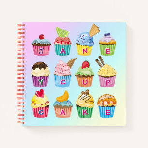 Carnet Cupcakes Ajouter Votre Nom Monogram Muffin Cute Tr