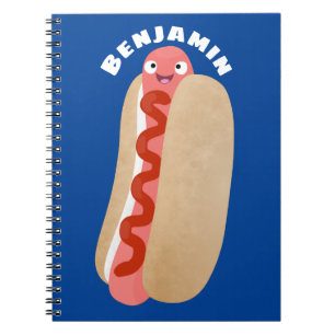 Carnet Curieux hot dog Weiner dessin animé