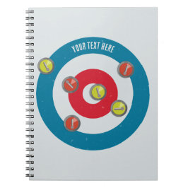 Carnet curling Maison et pierres de curling vue du haut