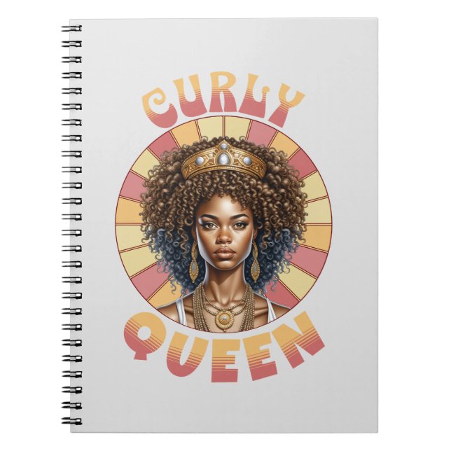 Carnet Curly Reine Africaine Américaine rétro ondulé (Devant)