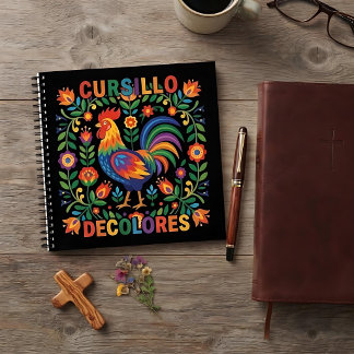 Carnet Cursillo DeColores Coq d'art populaire espagnol
