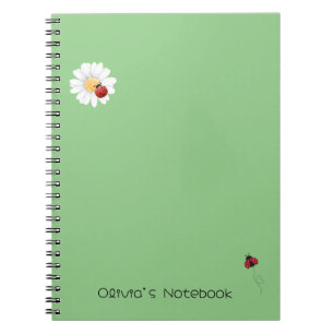 Carnet Curte Ladybug Flower gradient Nom personnalisé