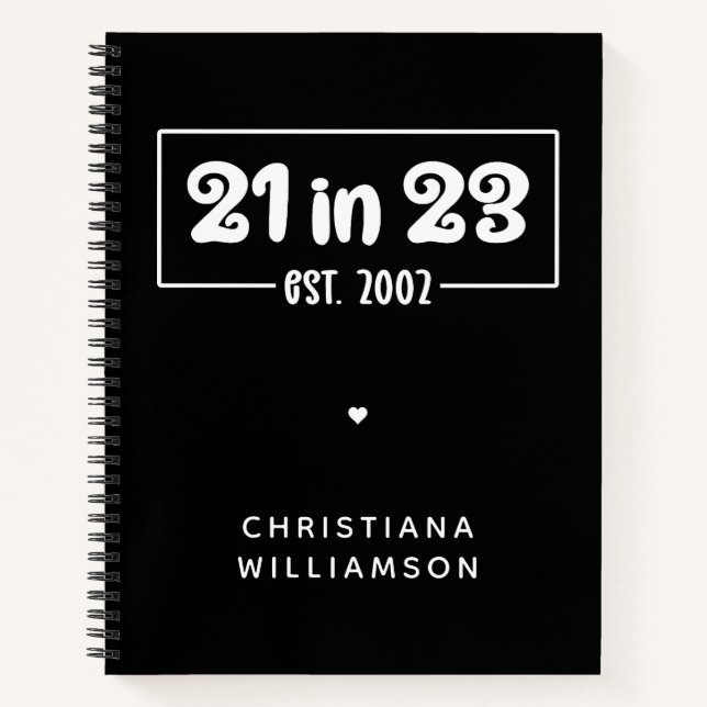 Carnet Custom 21st Birthday Cadeau 21 en 23 Est 2002 (Devant)
