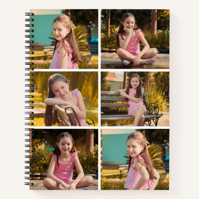 Carnet Custom 6 Photo Collage Spiral Notebook (Devant)