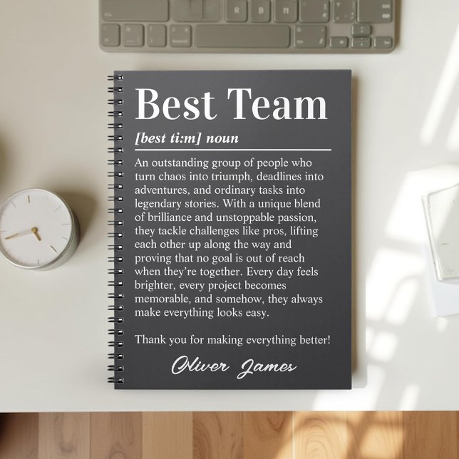 Carnet Custom Best Team Definition Employee Appreciation (Créateur téléchargé)