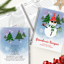 Carnet Custom Fun Snowman Moderne Noël Famille Recette