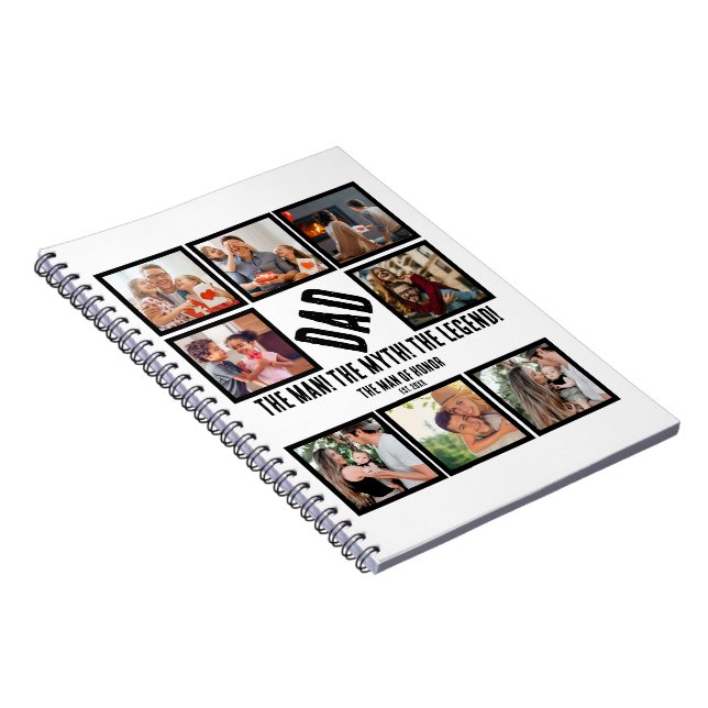 Carnet Custom Funny Fête des pères Papa cadeau 8 Photo Co (Côté Droit)