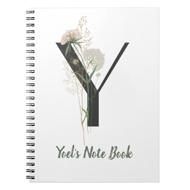 Carnet Custom Initial Y With Soft Colour (Devant)