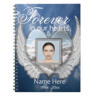 Carnet Custom Memorial Angel Wings Heart Ajouter une phot