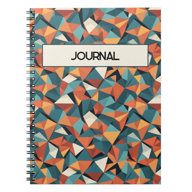 Carnet Custom Mid-Century Geometric Teal & Orange Pattern (Devant)