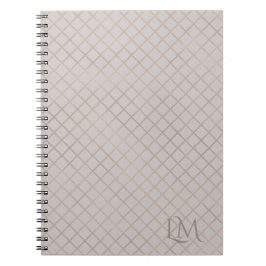 Carnet Custom Monogram Gold & Gray Taupe Notebook