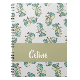 Carnet Custom name cute horses pattern