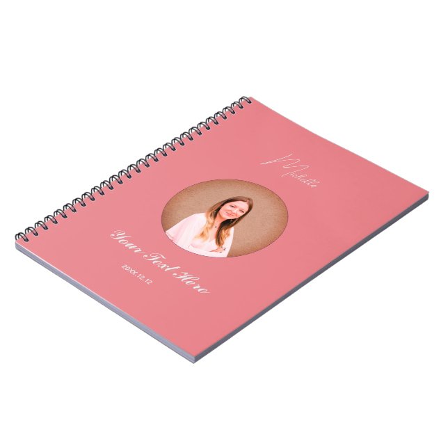 Carnet Custom Name Minimalist Spiral Photo Notebook  (Côté gauche)