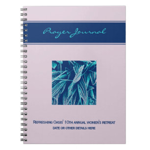 Carnet Custom Nature Photo Mauve Aqua Cool Prayer Event