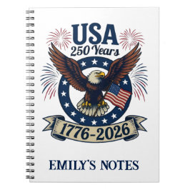 Carnet Custom Patriotic American Eagle 250 Years