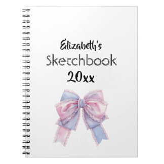Carnet custom & personalized  name notebook with bow
