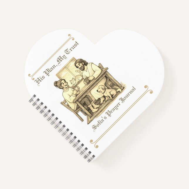Carnet Custom Sepia Jesus Heart Minimalist Notebook (Devant)