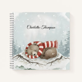Carnet Custom Winter Bear Spiral Notebook