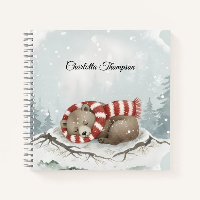 Carnet Custom Winter Bear Spiral Notebook (Devant)