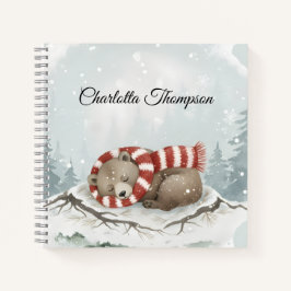 Carnet Custom Winter Bear Spiral Notebook