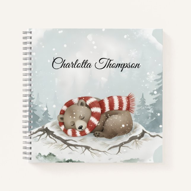 Carnet Custom Winter Bear Spiral Notebook (Devant)