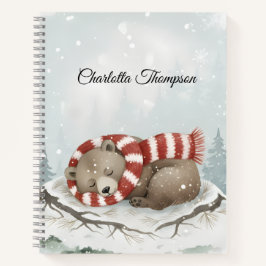 Carnet Custom Winter Bear Spiral Notebook