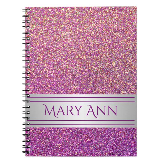 Carnet Customisé Confetti Confetti Parties scintillant Fa (Devant)