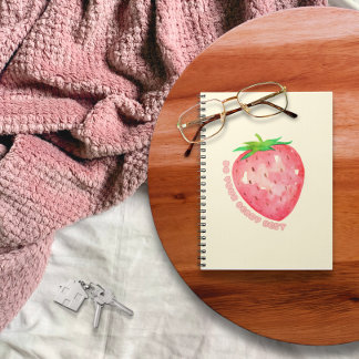 Carnet Cute and Motivational Strawberry Notebook