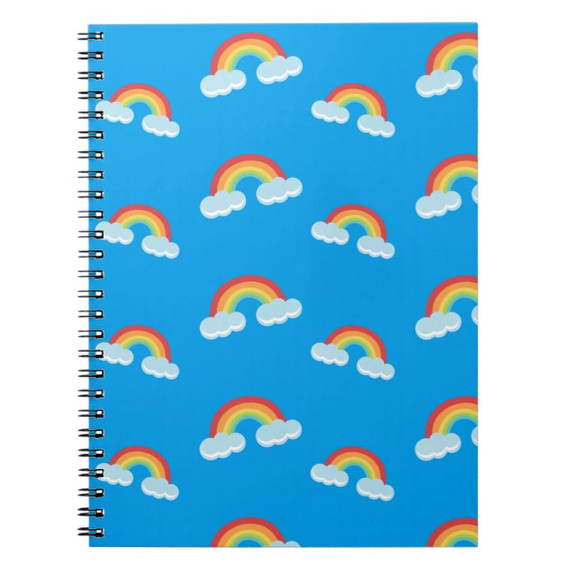 Carnet Cute arc-en-ciel avec Motif nuages (Devant)