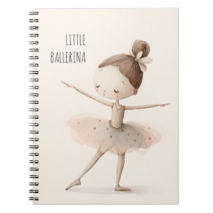 Carnet Cute Ballerina Ballet Little Ballerina Aquarelle