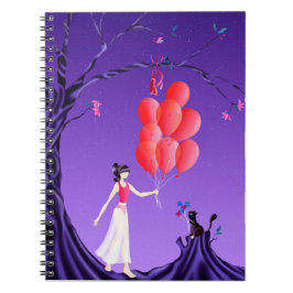 Carnet Cute Ballerina & Cat Night Sky