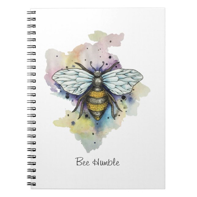 Carnet Cute Bee And Rainbow Wash (Devant)