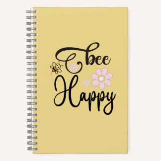 Carnet Cute Bee & Pink Daisy Floral Spiral Notebook | Kaw