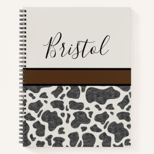 Carnet Cute Black Cow Spots Poster de animal Personnalis
