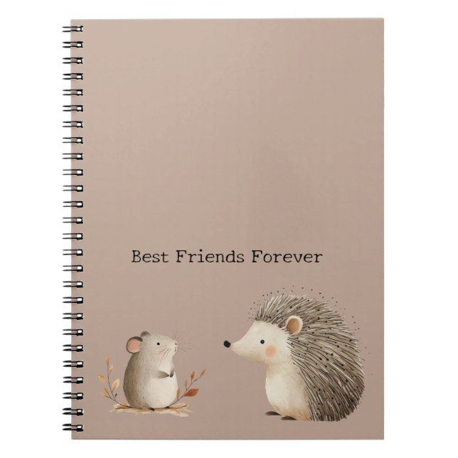 Carnet Cute Brown Cream Hedgehog Mouse Appreciation (Devant)