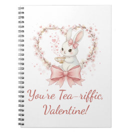 Carnet Cute Bunny Tea-riffic Valentine Spiral Notebook