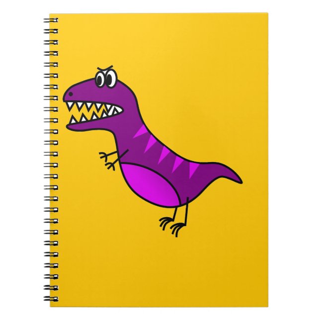 Carnet Cute cartoon angry purple dinosaure (Devant)