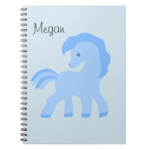Cute Cartoon Cheval Bleu