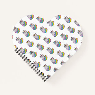 Carnet Cute chat licorne arc-en-ciel