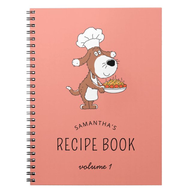 Carnet Cute Chef Cuisinier Chien Chiot Famille Recette Li (Devant)