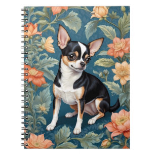 Carnet Cute Chihuahua William Morris Inspiré Floral