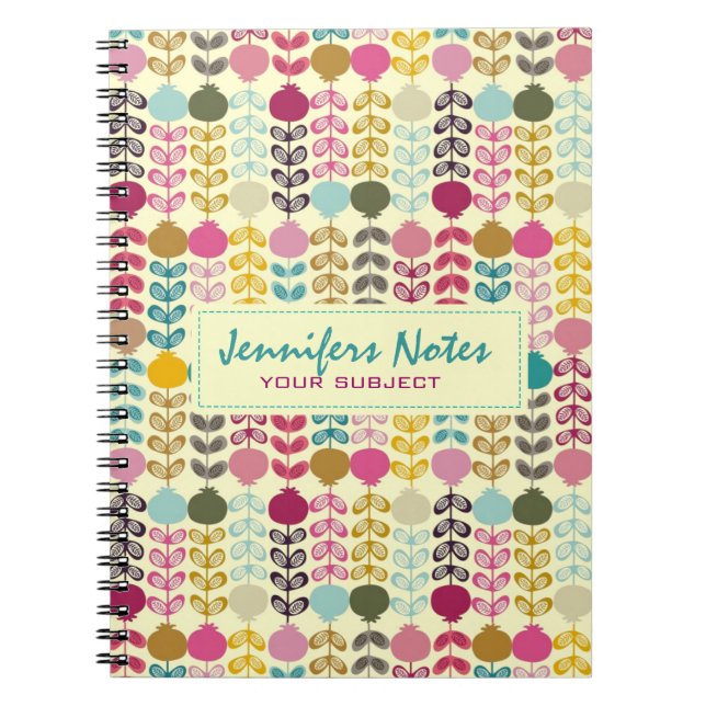 Carnet Cute Colorful Abstrait Tulips Motif (Devant)